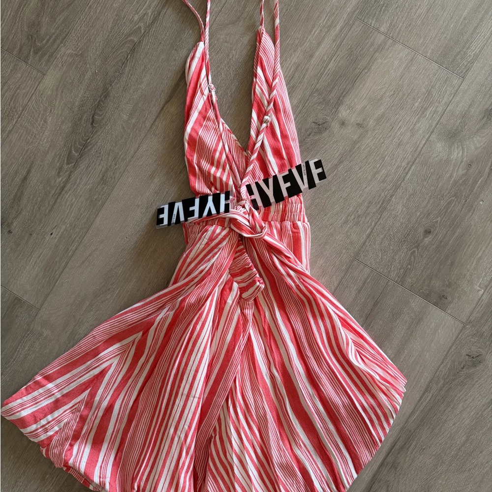 Striped Pink Sleep Romper - Picture 4 of 4